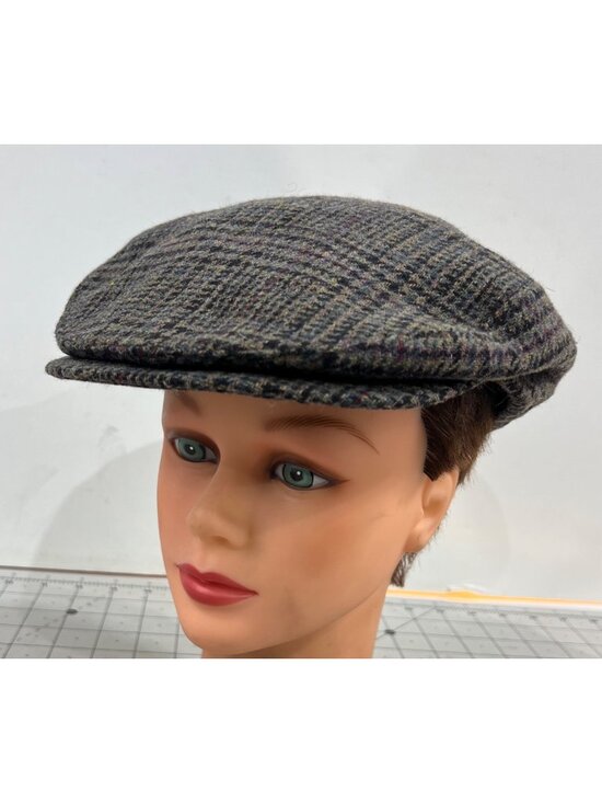 Pendleton Other - Pendleton Men’s Wool Tweed Newsboy Flat Cap Large Gray/Purple Plaid Vintage